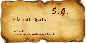 Sárdi Gyula névjegykártya
